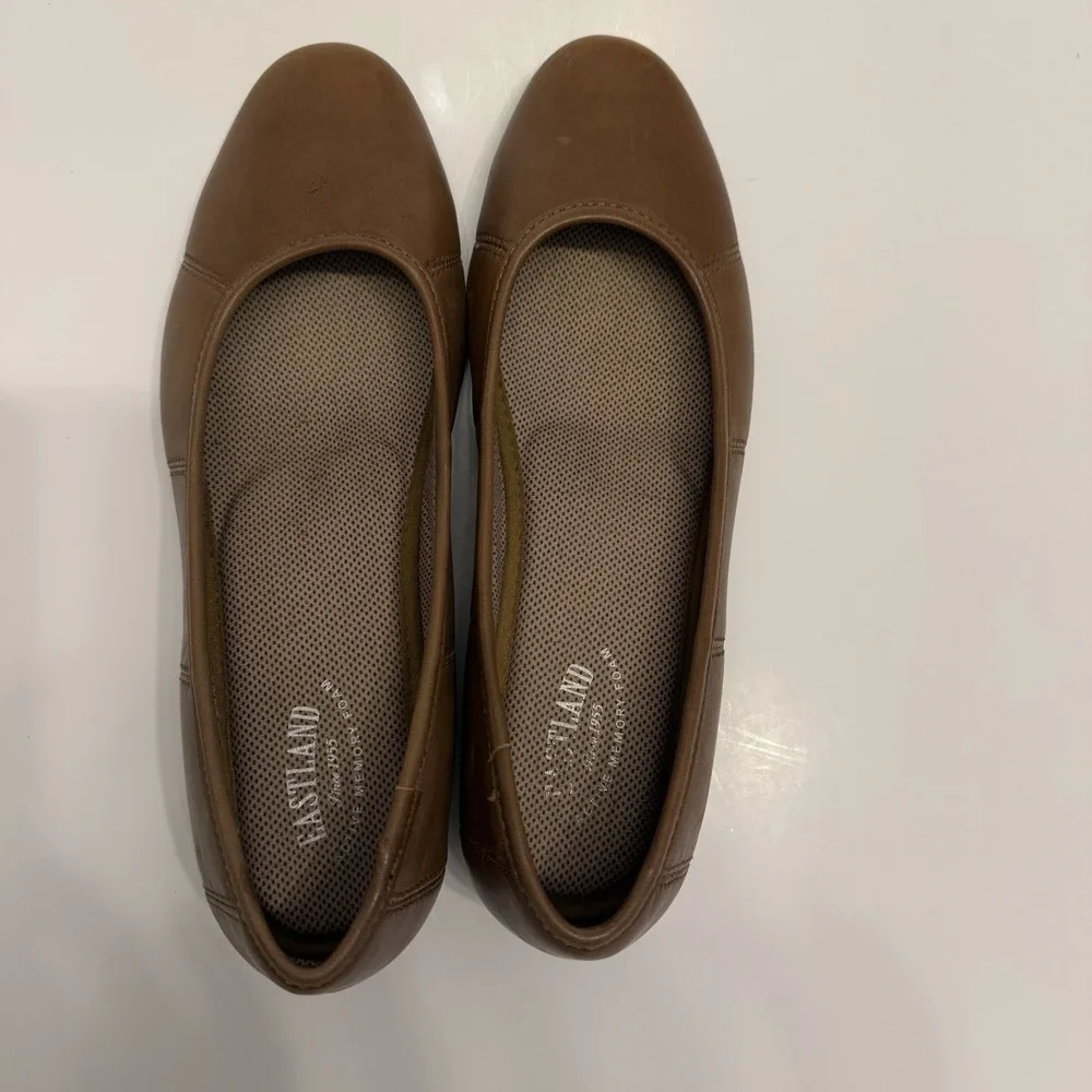 Brown Leather Eastland Hannah 3154-04 Women's Sz‎ 9 Soft Leather Ballet Wedge